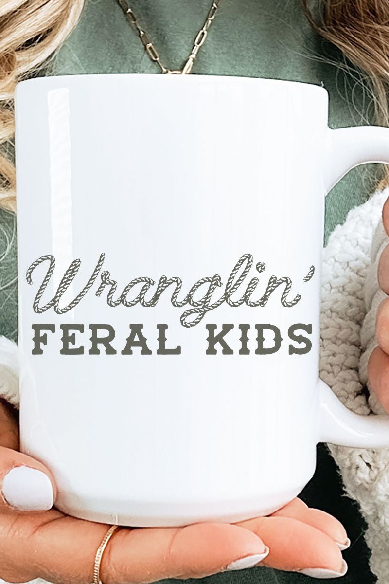 Wranglin' Feral Kids Ceramic Mug - Wholesale Accessory Market