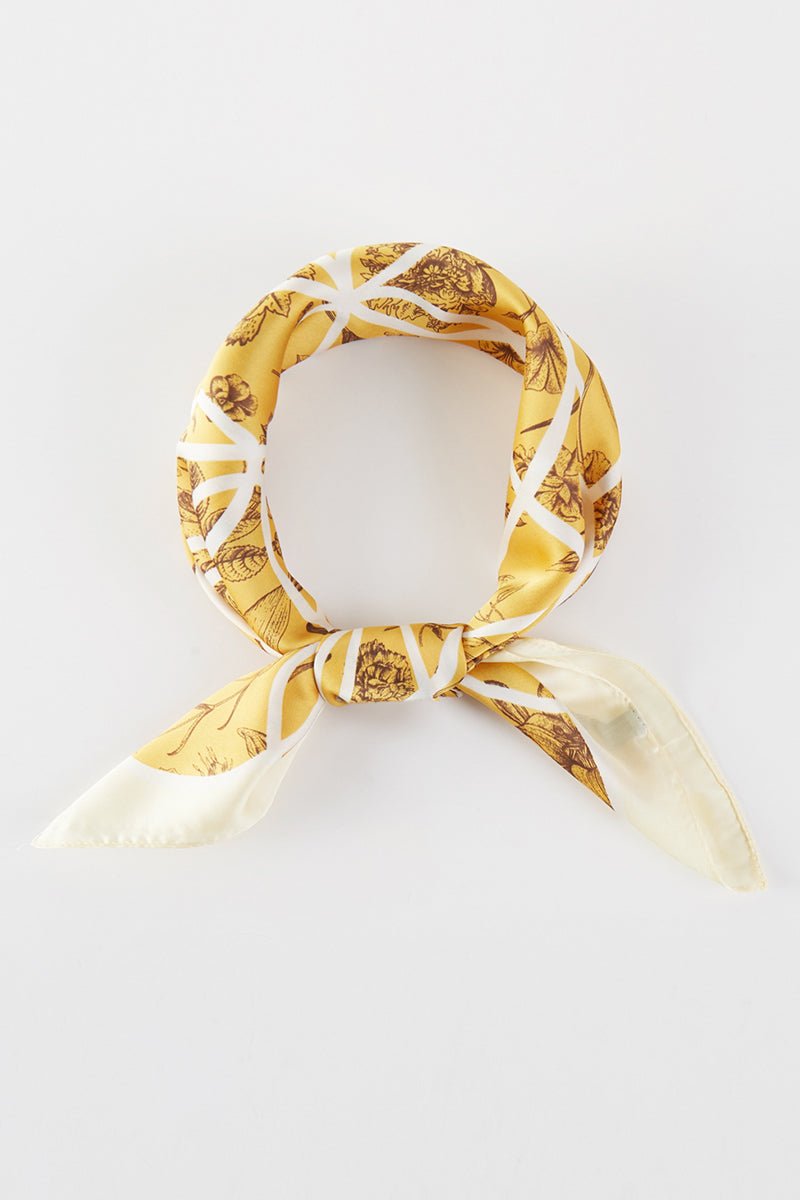 Modern Rhythm Mustard Square Satin Scarf - Wholesale Accessory Market