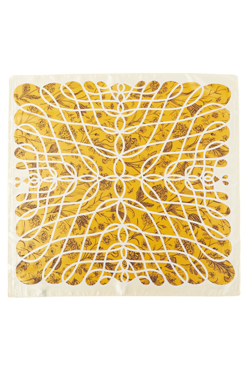 Modern Rhythm Mustard Square Satin Scarf - Wholesale Accessory Market