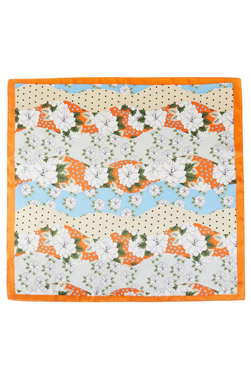 Summer Dreams Orange Square Satin Scarf - Wholesale Accessory Market