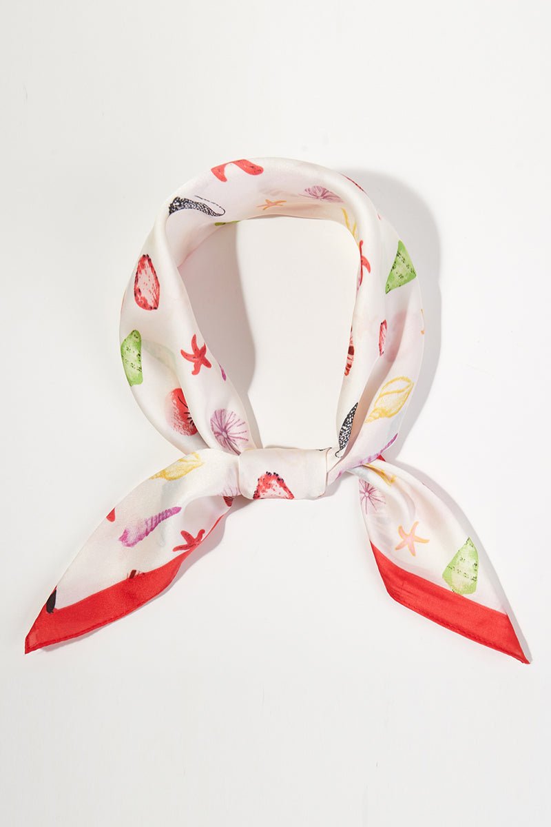 Ocean Hour Red Square Satin Scarf - Wholesale Accessory Market