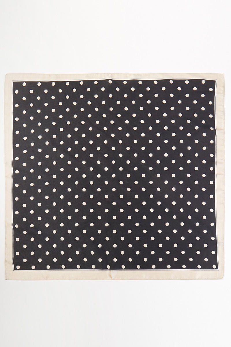 Polka Dot Perfection Black Square Satin Scarf - Wholesale Accessory Market