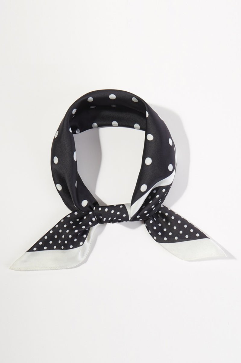 Classic With A Twist Black Square Satin Scarf - Wholesale Accessory Market
