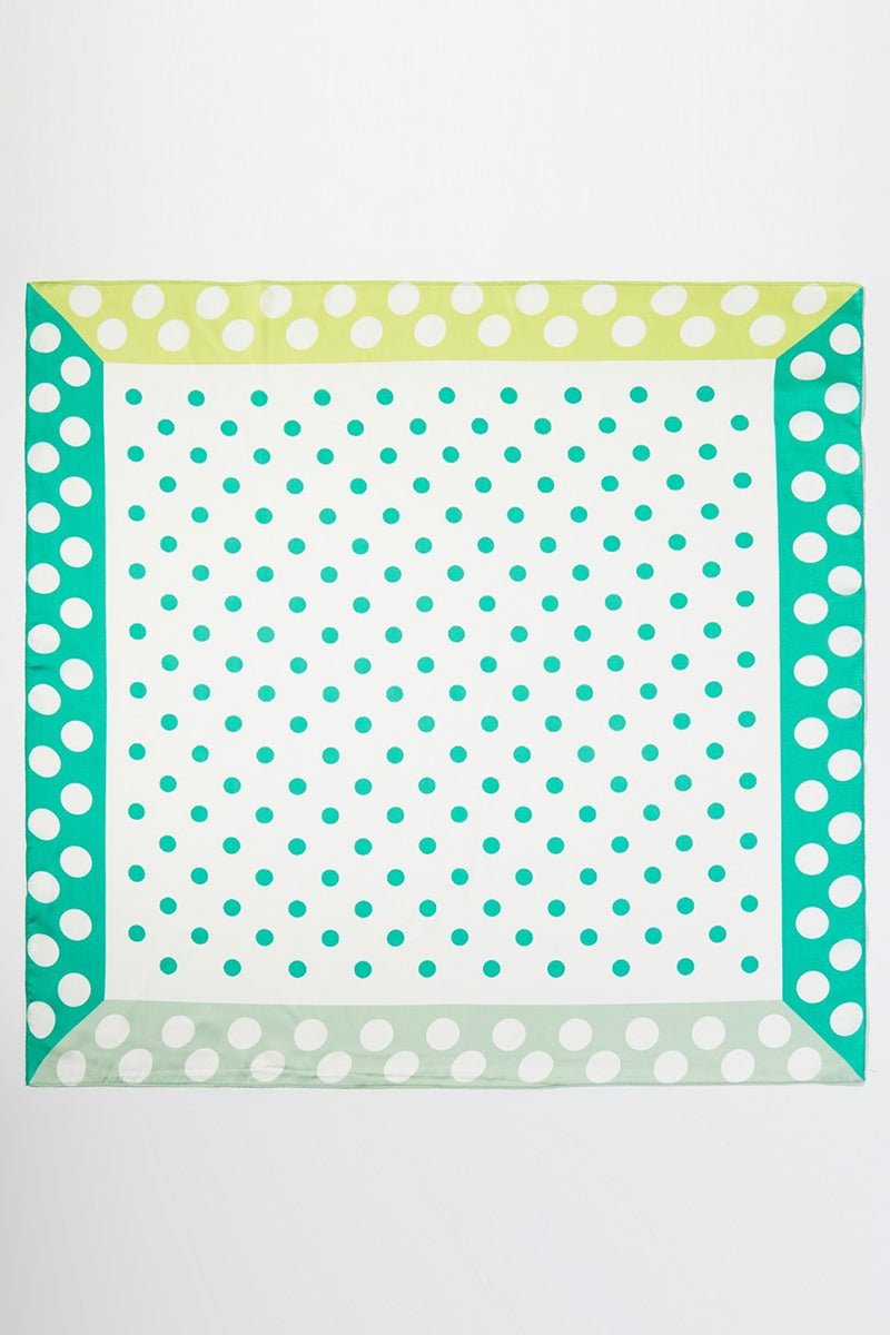 Pattern Play Green Dots Square Satin Scarf - Wholesale Accessory Market