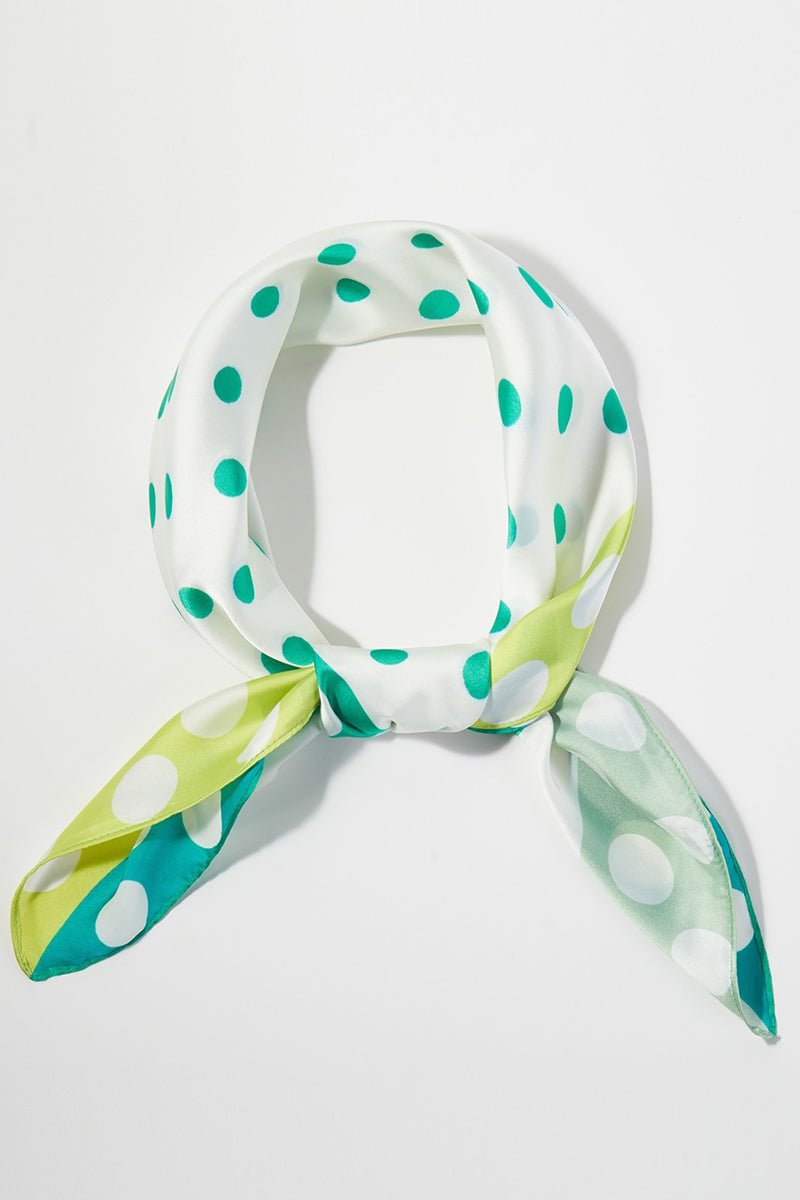 Pattern Play Green Dots Square Satin Scarf - Wholesale Accessory Market