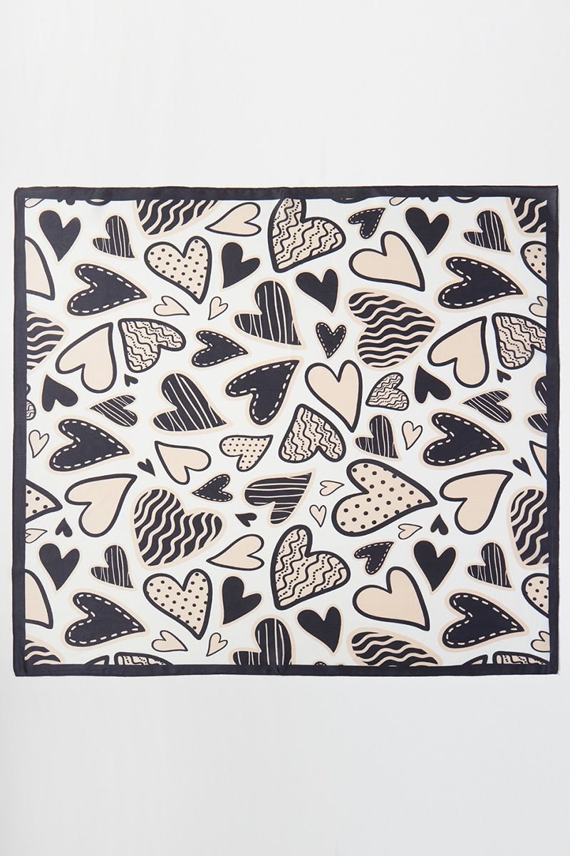 Love In Motion Black Square Satin Scarf - Wholesale Accessory Market