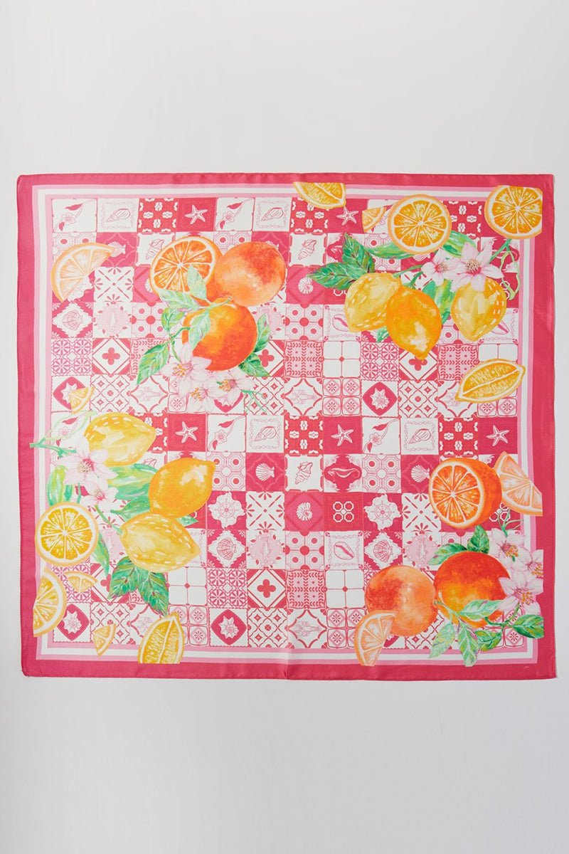 Citrus Club Pink Square Satin Scarf - Wholesale Accessory Market