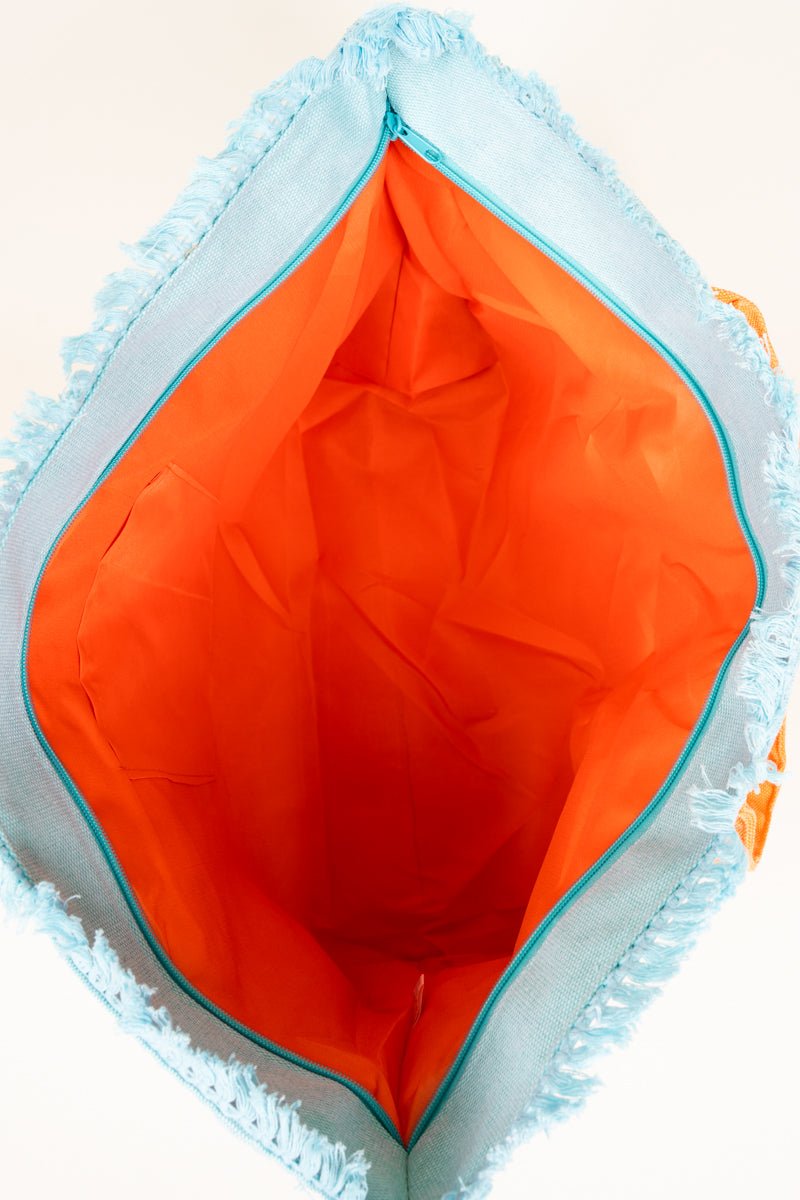 Summer Rope Text Blue Canvas Tote - Wholesale Accessory Market