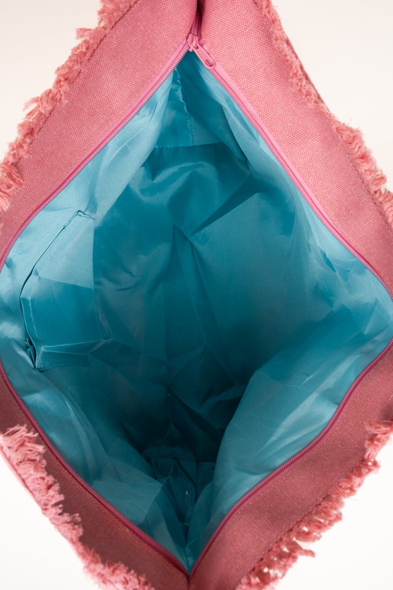 Summer Rope Text Pink Canvas Tote - Wholesale Accessory Market