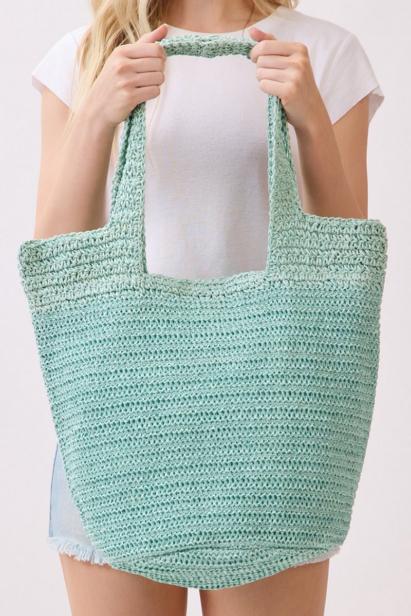 Salt & Sun Mint Woven Straw Bucket Bag - Wholesale Accessory Market