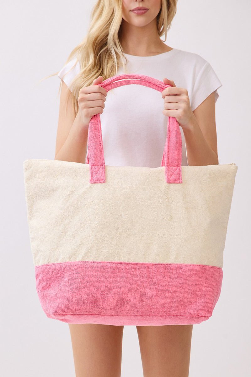 Hello Summer Hot Pink Terry Tote - Wholesale Accessory Market