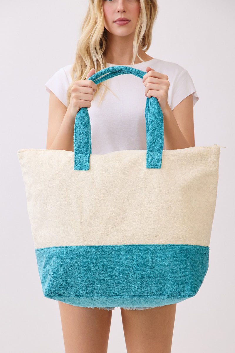 Life Is Better At The Beach Blue Terry Tote - Wholesale Accessory Market