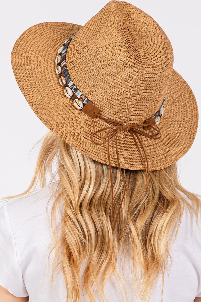 Cowrie Coast Taupe Straw Hat - Wholesale Accessory Market