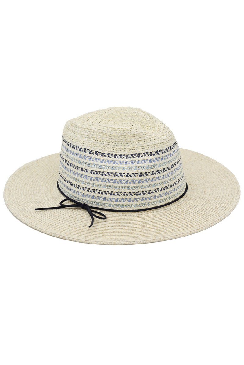 Sausalito Ivory Woven and Ribbon Band Straw Hat - Wholesale Accessory Market
