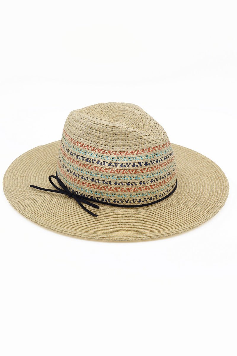 Sausalito Natural Woven and Ribbon Band Straw Hat - Wholesale Accessory Market