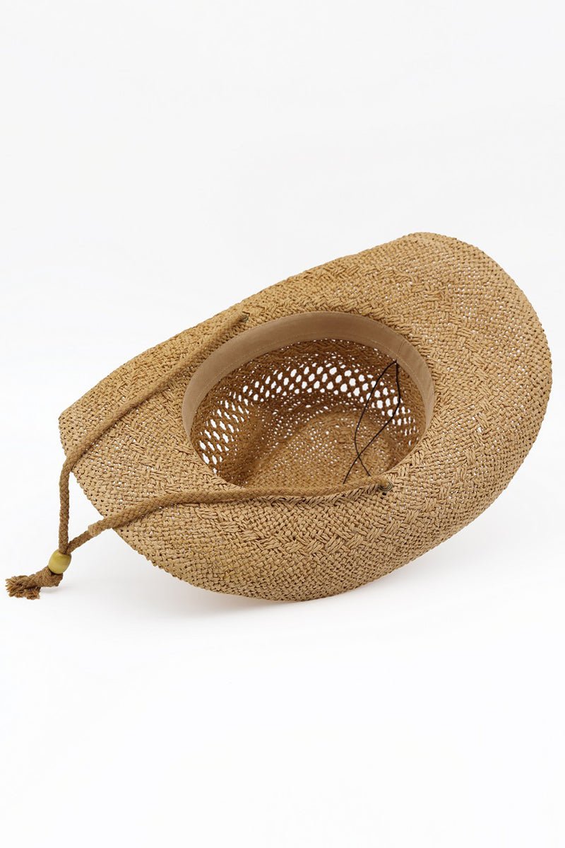 Tide & True Tan Straw Cowgirl Hat with Chin Strap - Wholesale Accessory Market