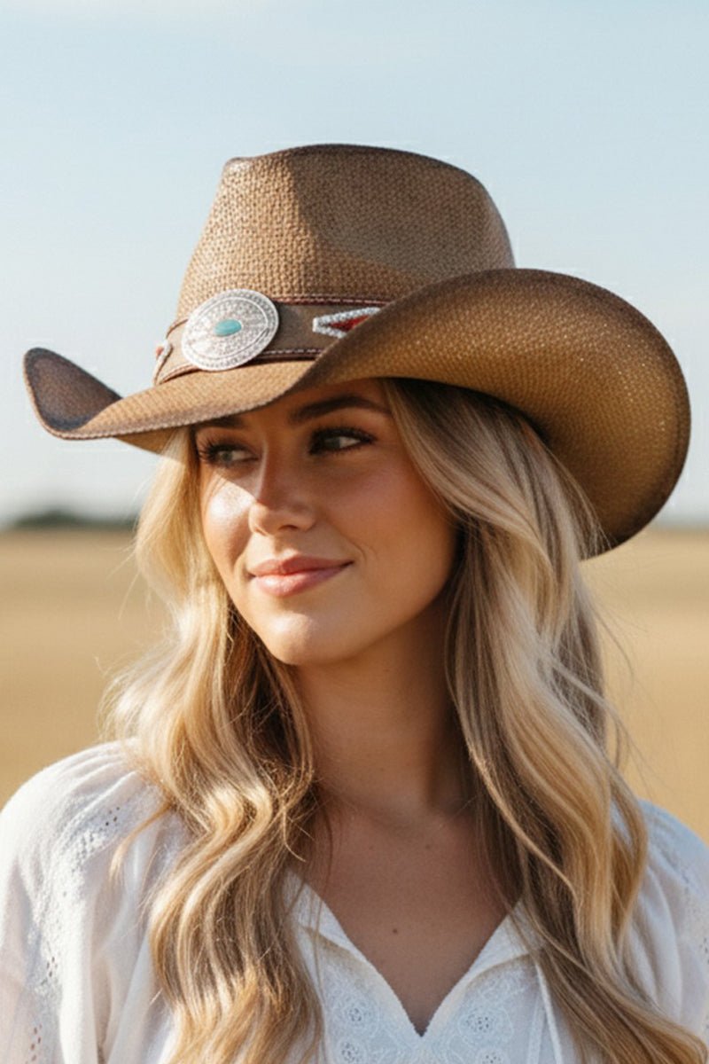 Painted Mesa Taupe Straw Cowgirl Hat - Wholesale Accessory Market