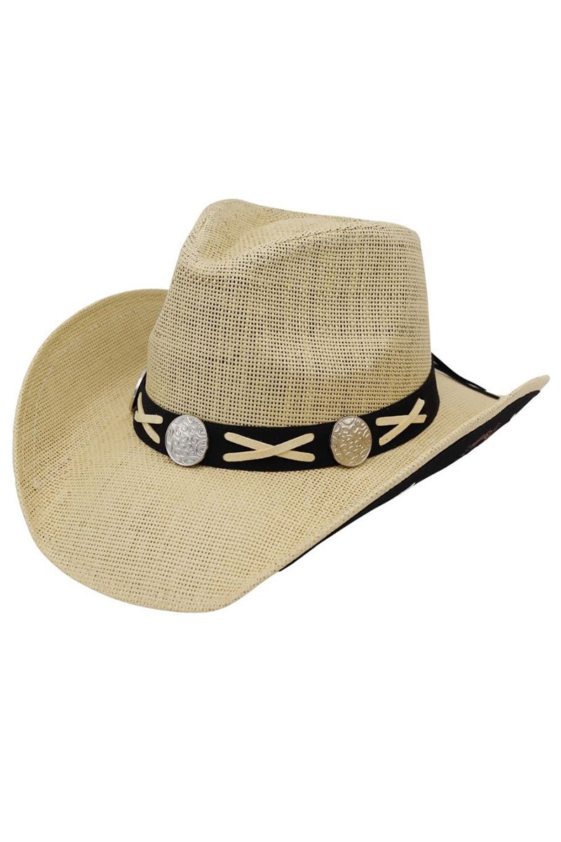 Horseshoe Hollow Beige Vintage Straw Cowgirl Hat - Wholesale Accessory Market