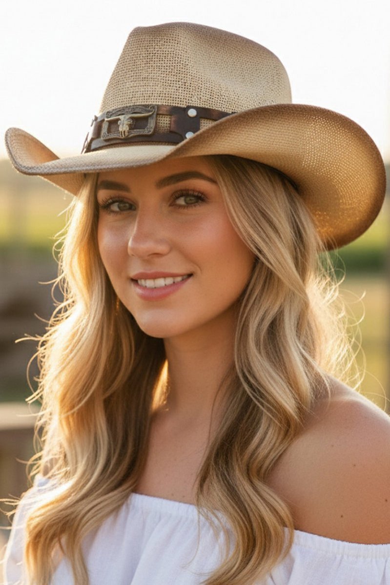 Sedona Steel Beige Straw Cowgirl Hat - Wholesale Accessory Market