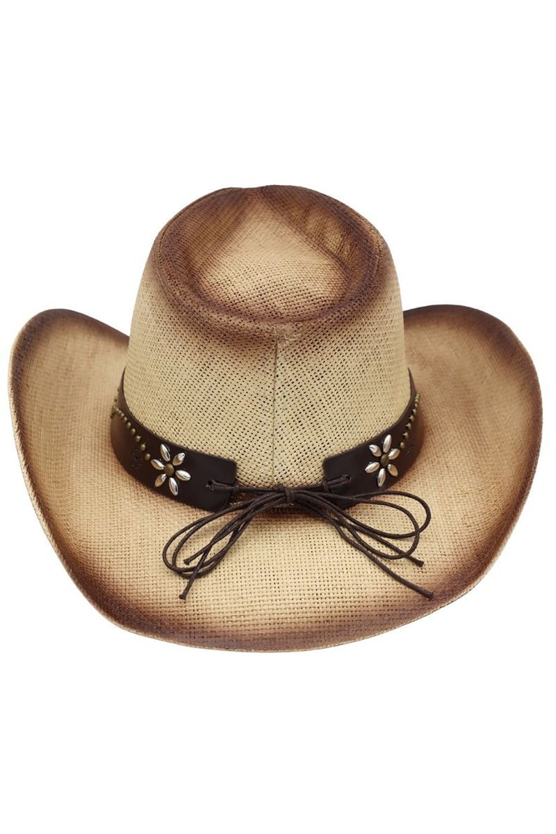 Lubbock Longhorn Beige Distressed Straw Cowgirl Hat - Wholesale Accessory Market