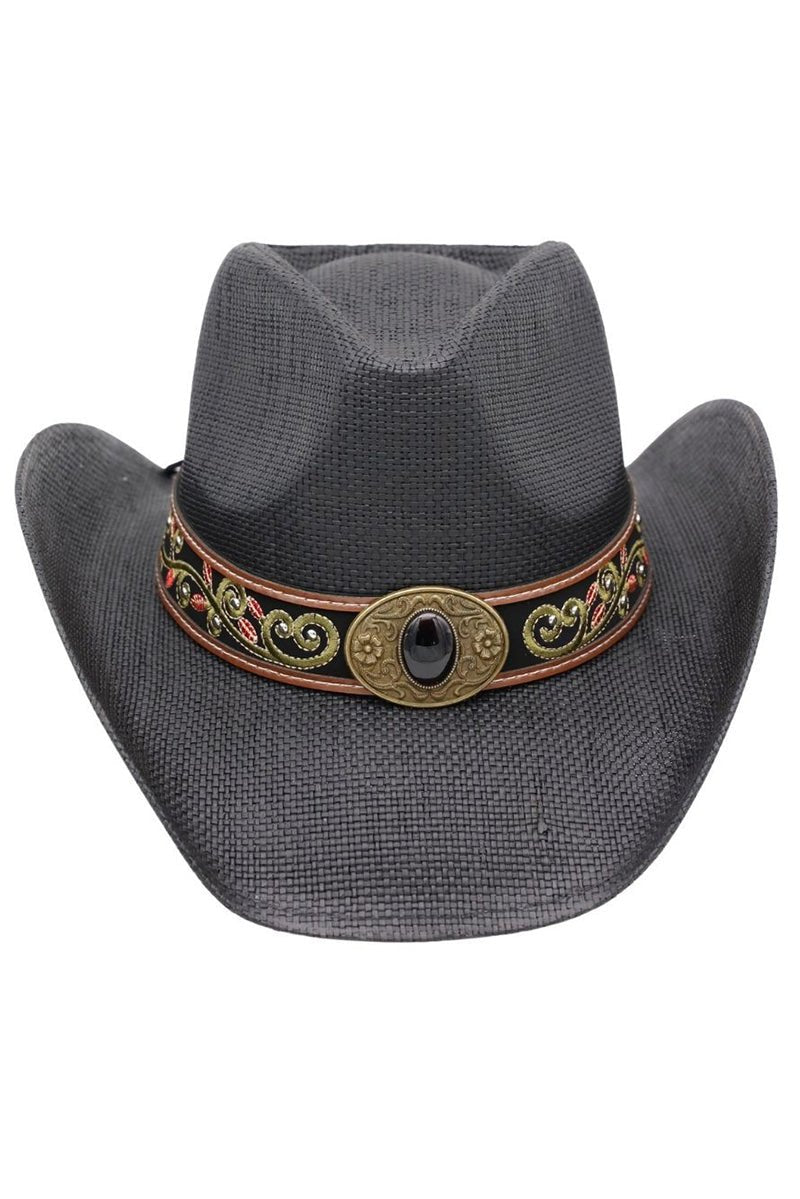 Laguna Vista Black Distressed Straw Cowgirl Hat - Wholesale Accessory Market