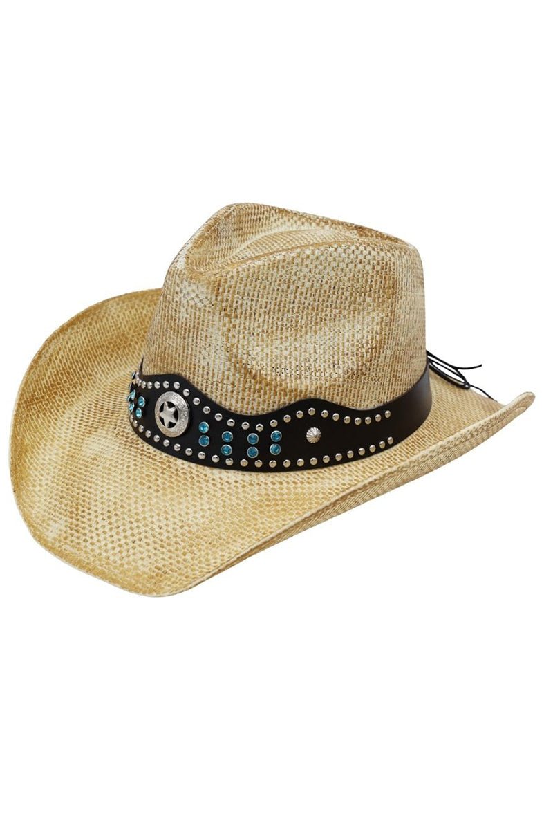 Desert Authority Beige Rustic Straw Cowgirl Hat - Wholesale Accessory Market