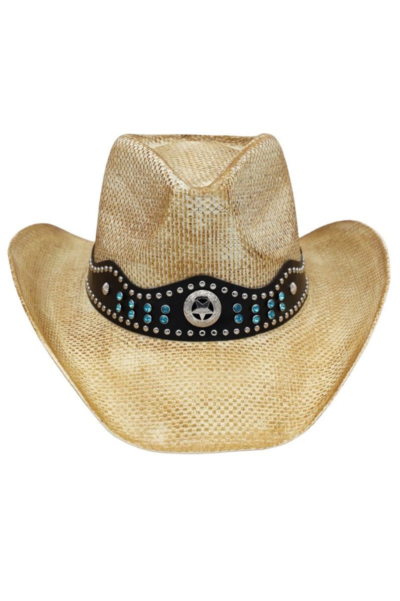 Desert Authority Beige Rustic Straw Cowgirl Hat - Wholesale Accessory Market