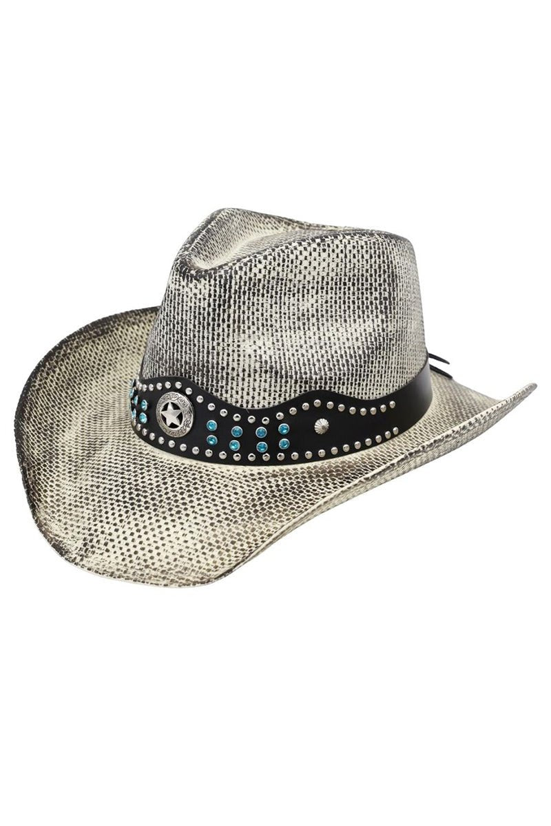 Desert Authority Black Rustic Straw Cowgirl Hat - Wholesale Accessory Market
