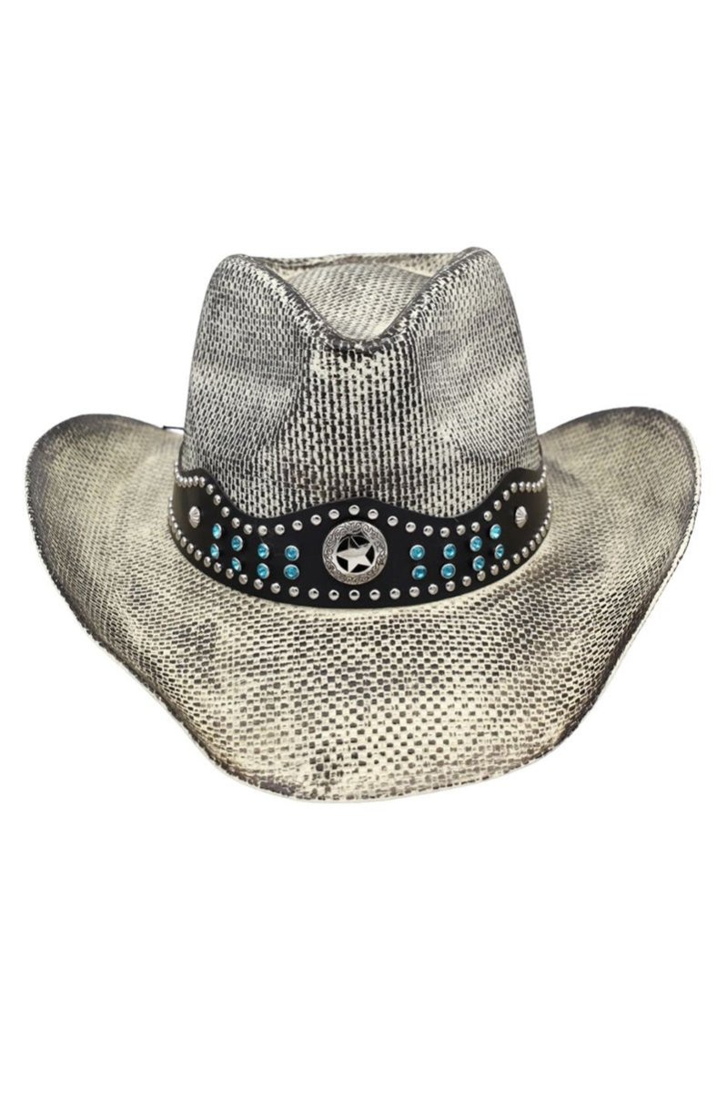 Desert Authority Black Rustic Straw Cowgirl Hat - Wholesale Accessory Market