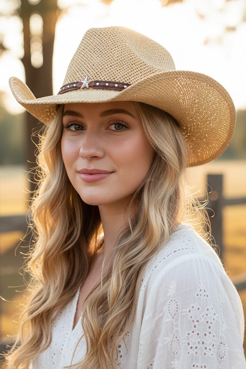 Midnight Rodeo Beige Straw Cowgirl Hat - Wholesale Accessory Market