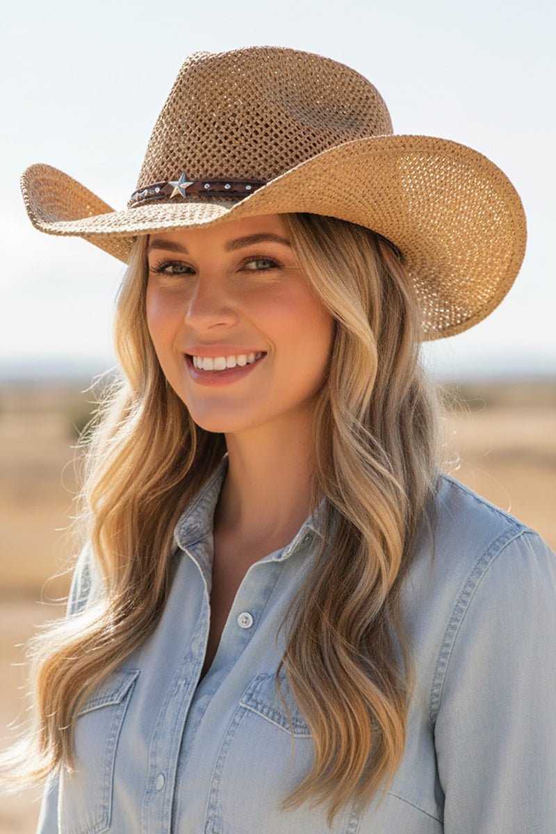 Midnight Rodeo Taupe Straw Cowgirl Hat - Wholesale Accessory Market