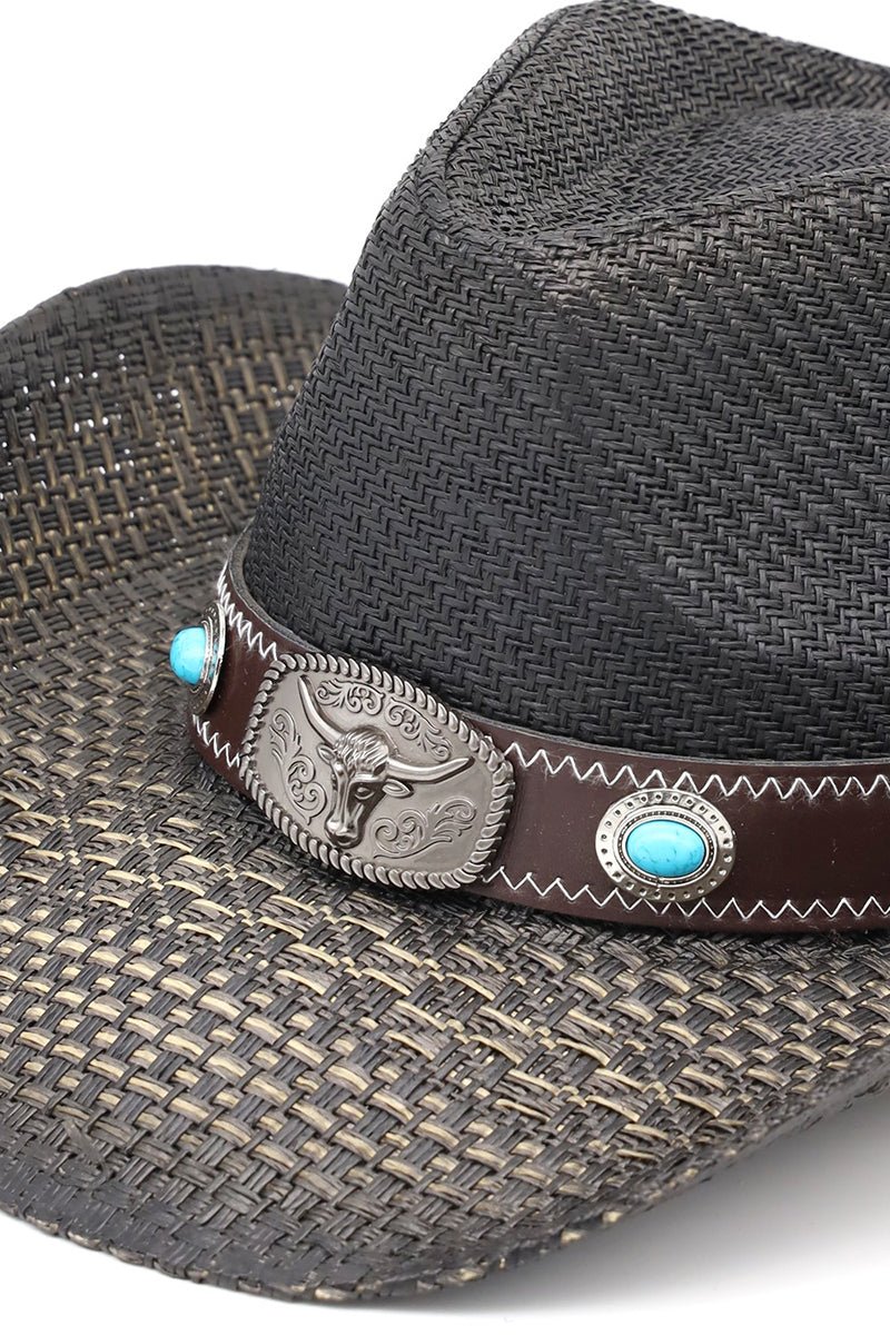 Winslow Wave Black Straw Cowgirl Hat - Wholesale Accessory Market