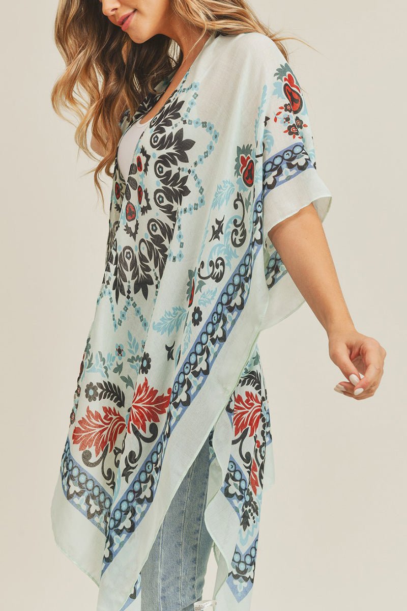 Bali Retreat Blue and Black Kimono - Wholesale Accessory Market