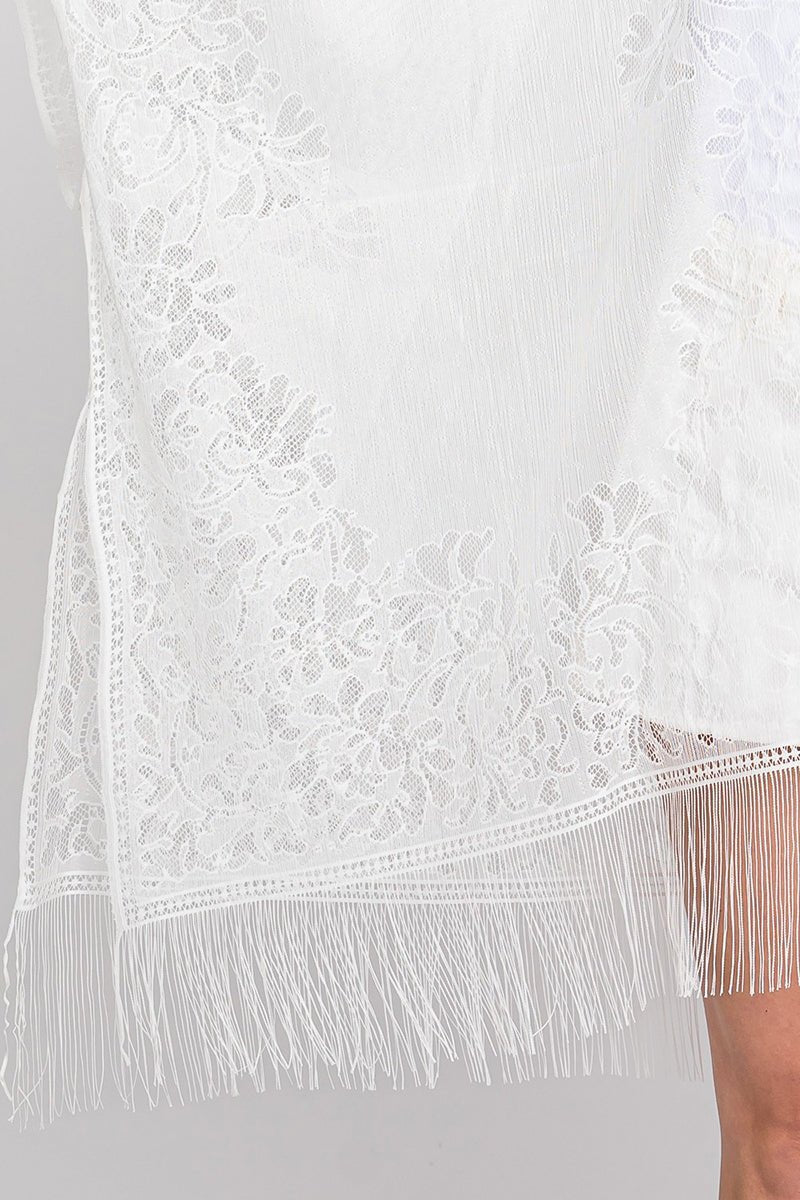 Bay Breeze White Lace Kimono - Wholesale Accessory Market