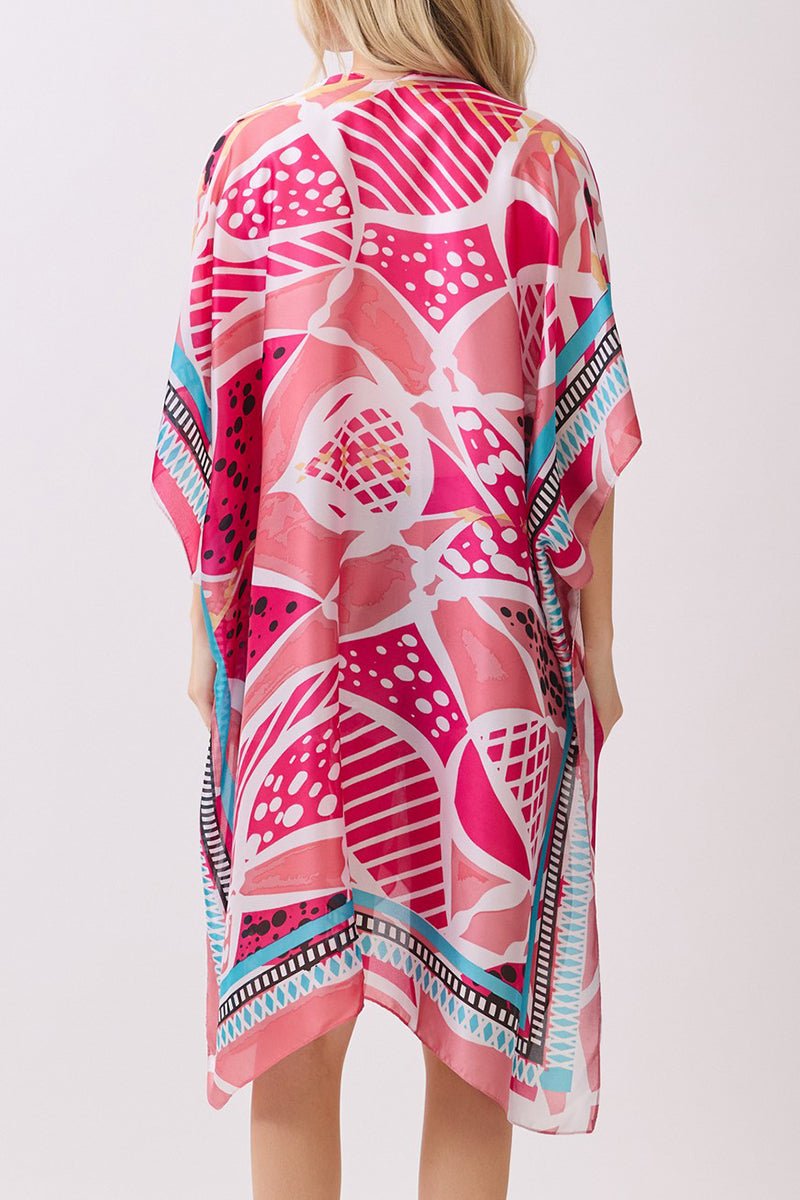 Floating Florals Pink Silky Kimono - Wholesale Accessory Market