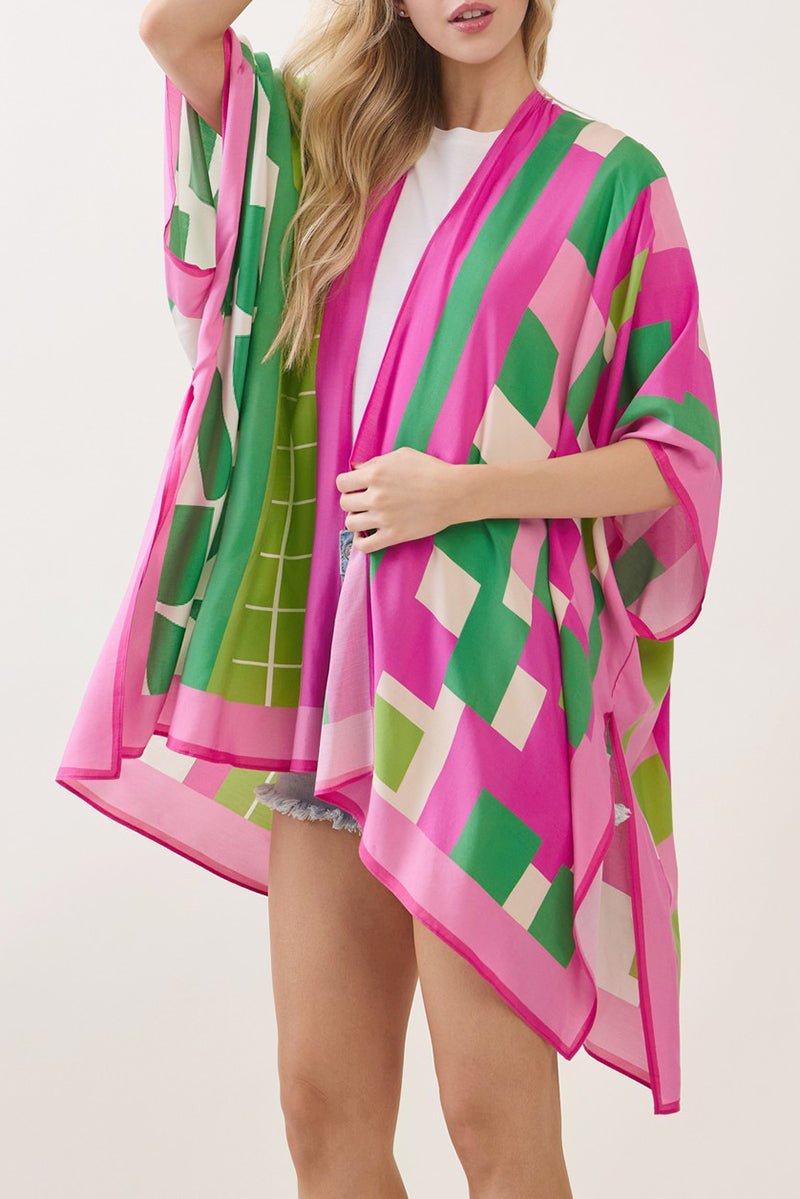 Poetry In Motion Pink and Green Kimono - Wholesale Accessory Market