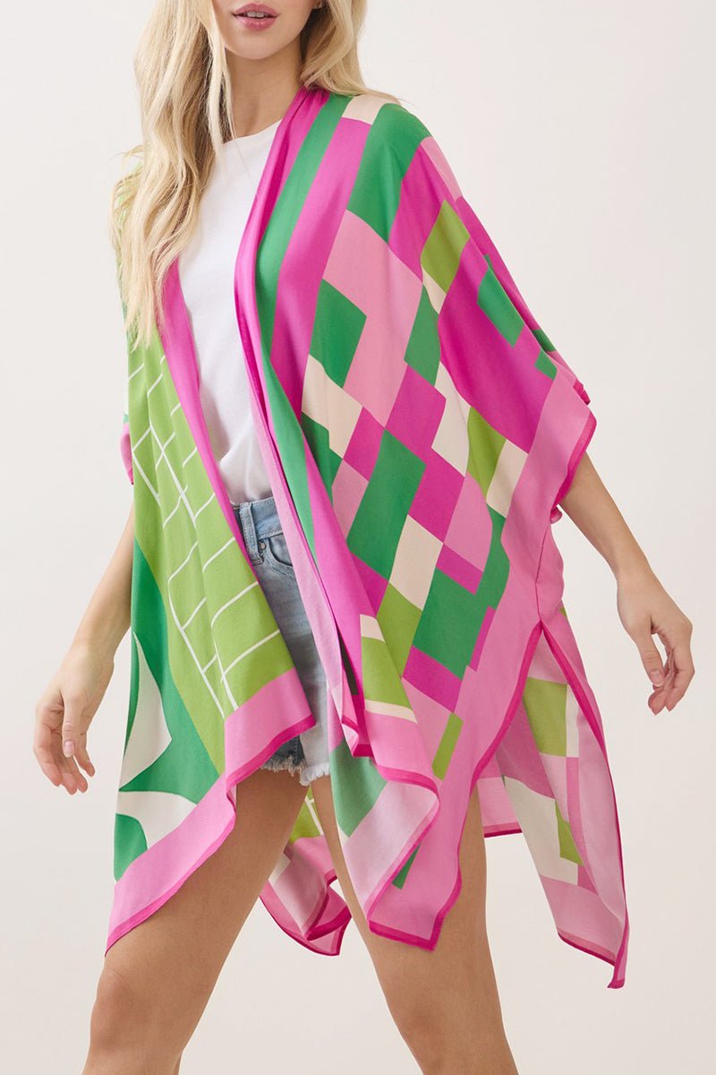 Poetry In Motion Pink and Green Kimono - Wholesale Accessory Market
