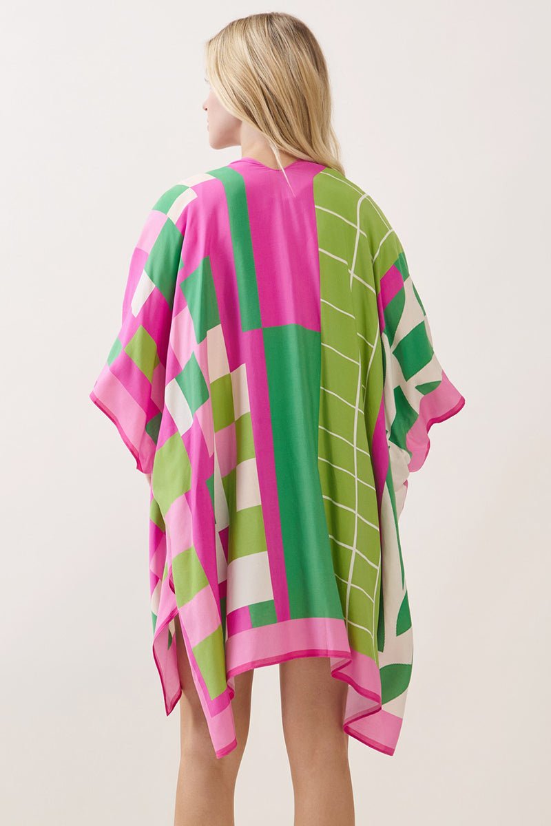 Poetry In Motion Pink and Green Kimono - Wholesale Accessory Market