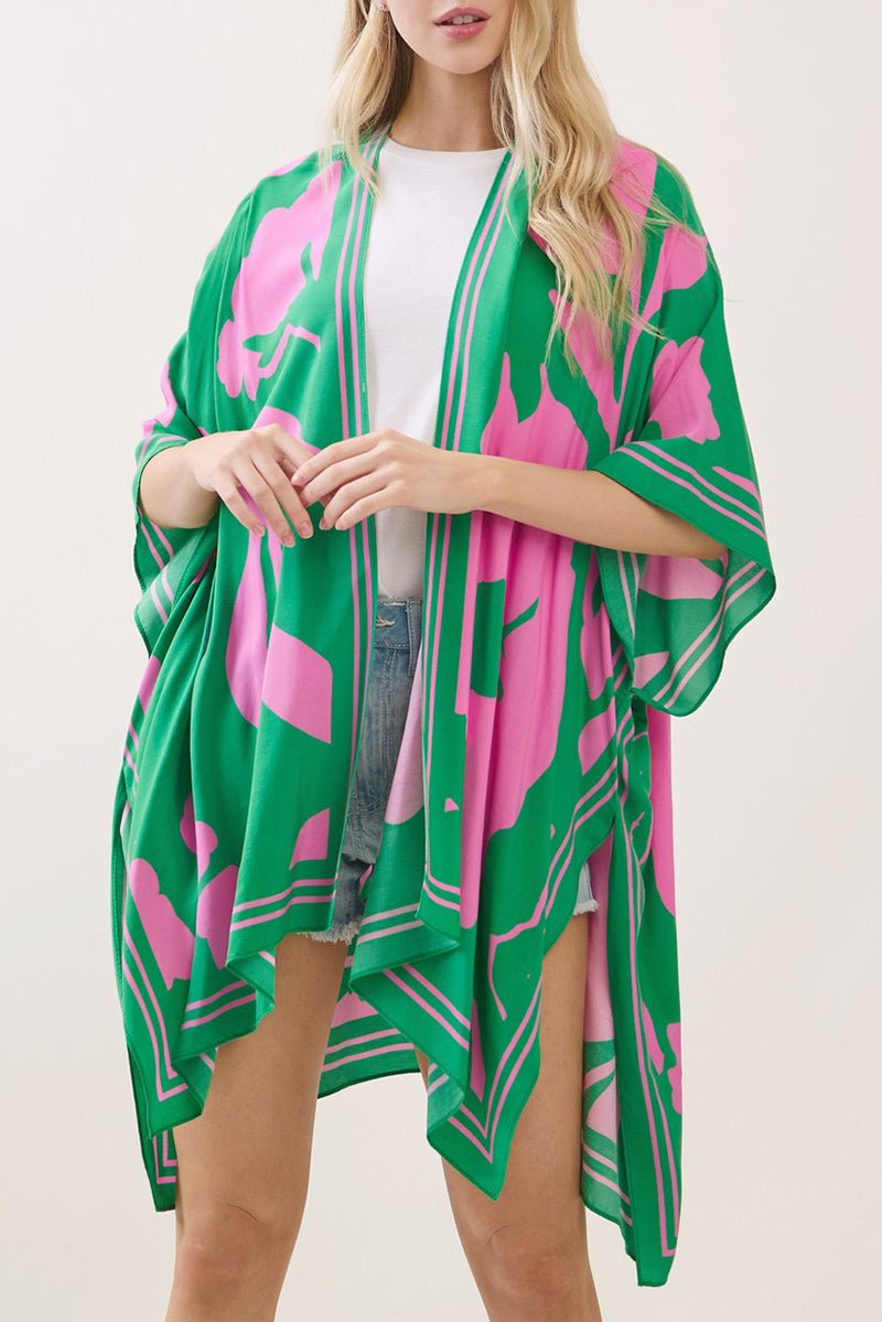 Rosette Dreams Pink and Green Kimono - Wholesale Accessory Market