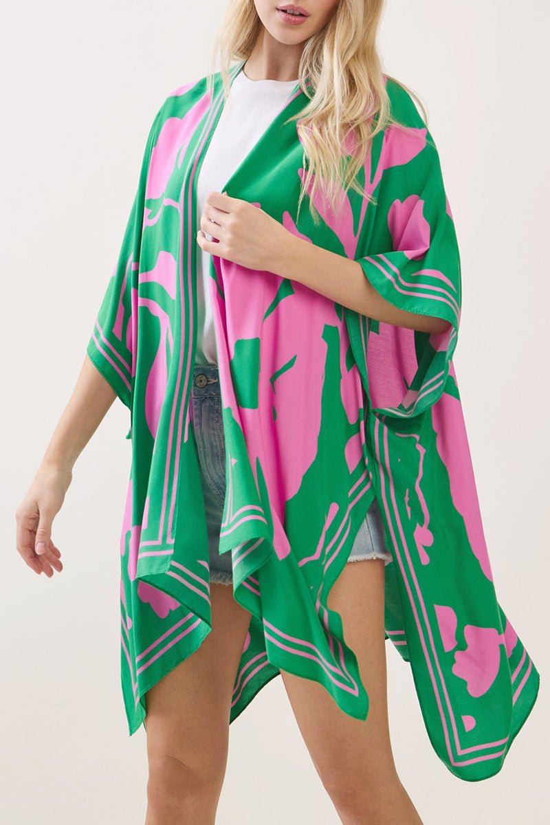 Rosette Dreams Pink and Green Kimono - Wholesale Accessory Market