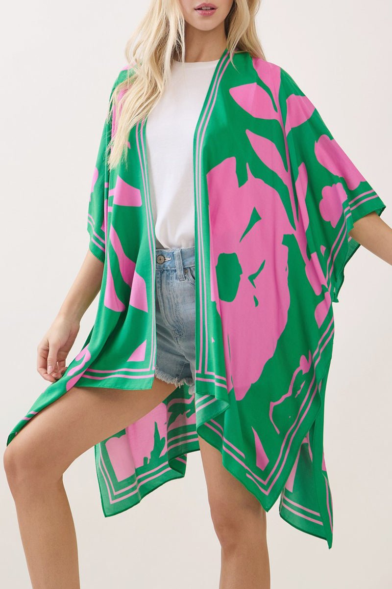 Rosette Dreams Pink and Green Kimono - Wholesale Accessory Market