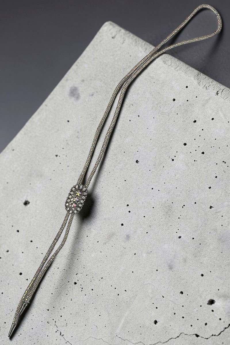 Sierra Starlight Iridescent Crystal Bolo Necklace - Wholesale Accessory Market