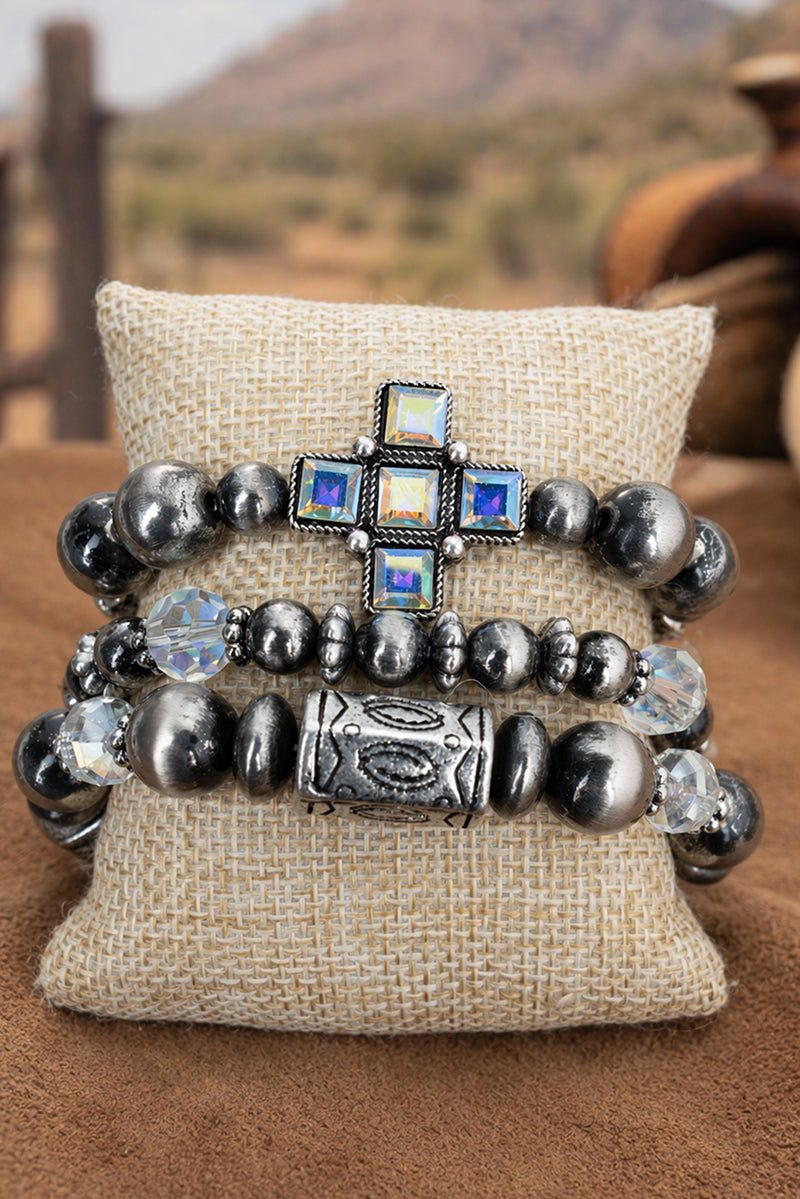 Iridescent Gritstone Grace Beaded Bracelet Set - Wholesale Accessory Market