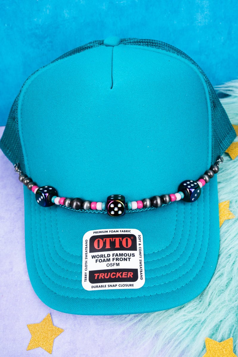 Vegas Vibes Iridescent Dice Beaded Hat Chain - Wholesale Accessory Market