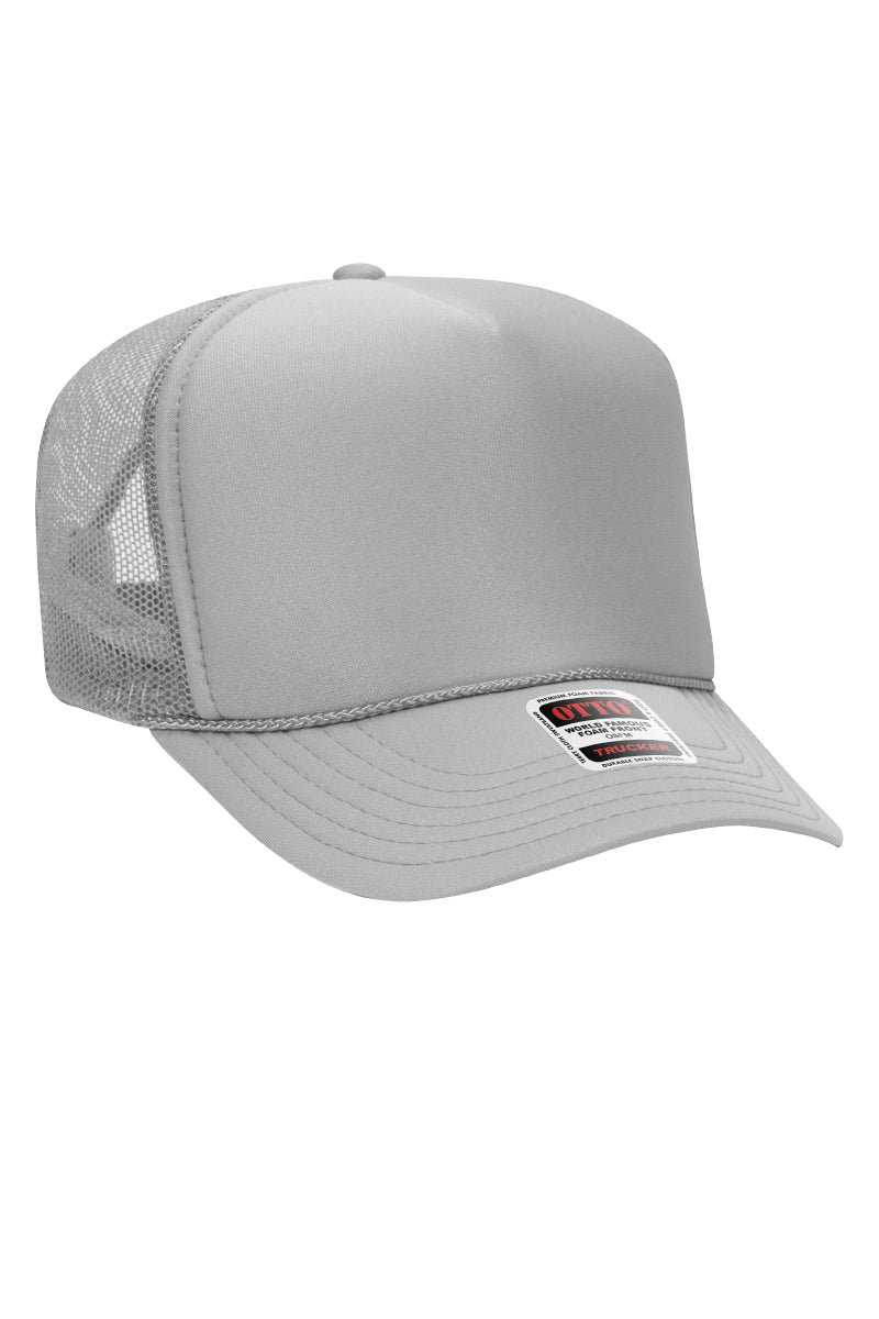OTTO Gray Foam Front High Crown Trucker Hat - Wholesale Accessory Market