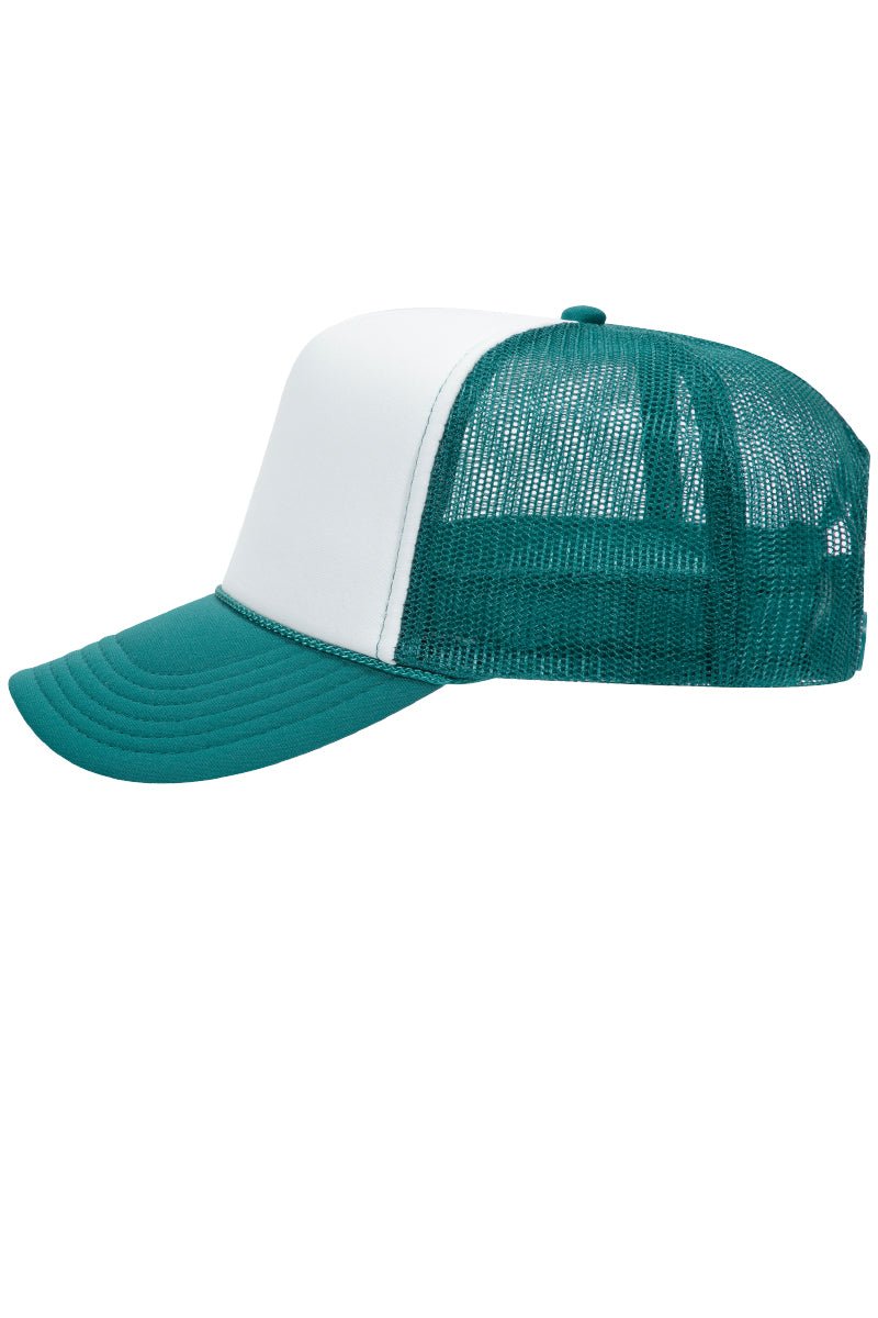 OTTO Jade with White Foam Front High Crown Trucker Hat - Wholesale Accessory Market