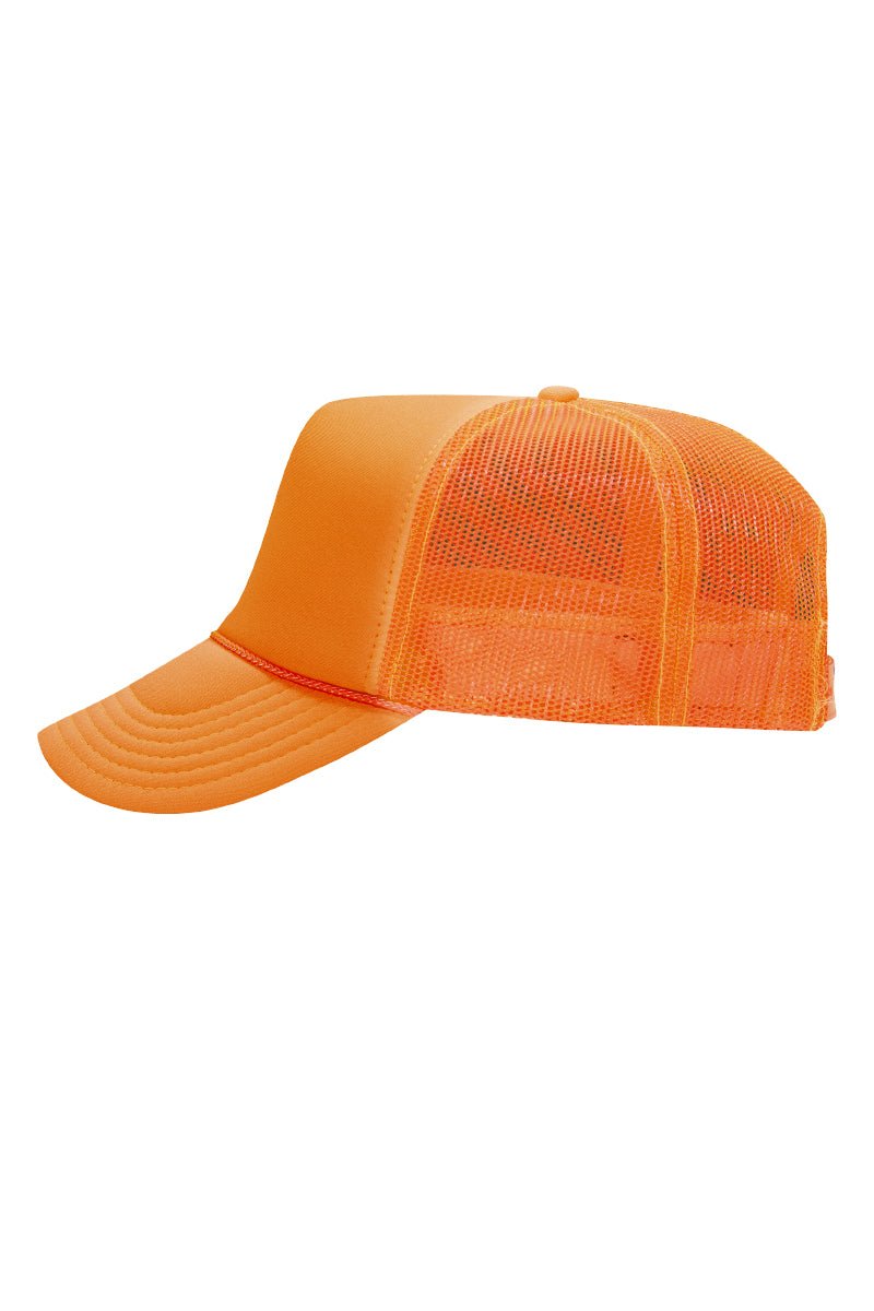 OTTO Neon Orange Foam Front High Crown Trucker Hat - Wholesale Accessory Market