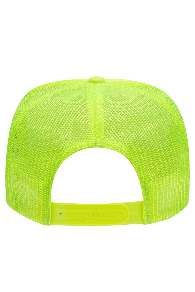 OTTO Neon Yellow Foam Front High Crown Trucker Hat - Wholesale Accessory Market