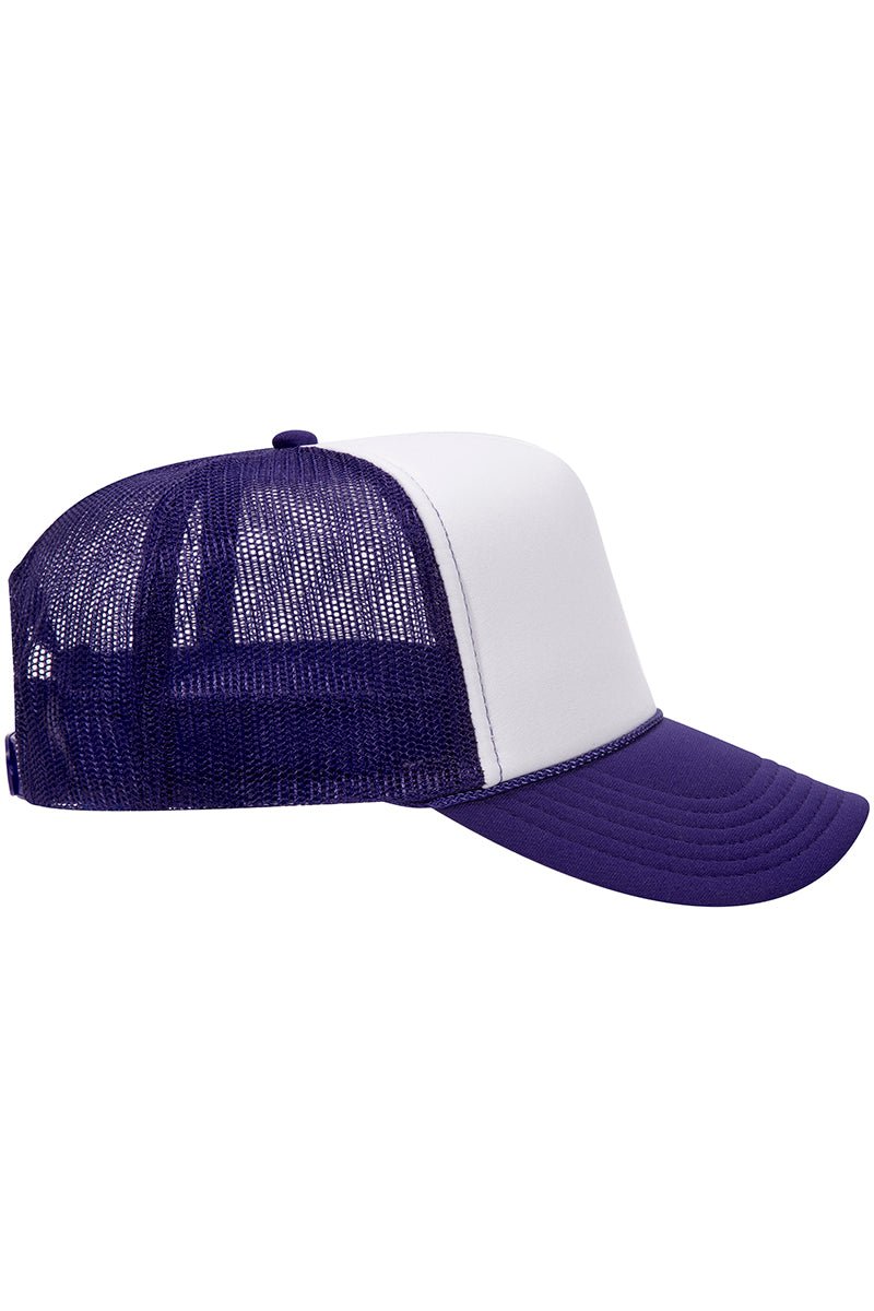 OTTO Purple with White Foam Front High Crown Trucker Hat - Wholesale Accessory Market