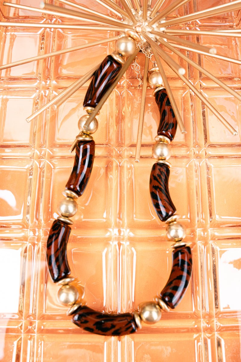 Crystal Avenue Tortoiseshell Beaded Goldtone Necklace - Wholesale Accessory Market
